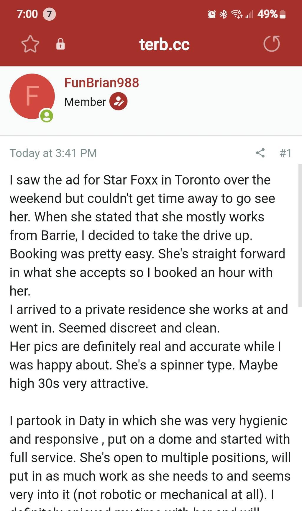 STAR FOXX is Female Escorts. | Barrie | Ontario | Canada | scarletamour.com 