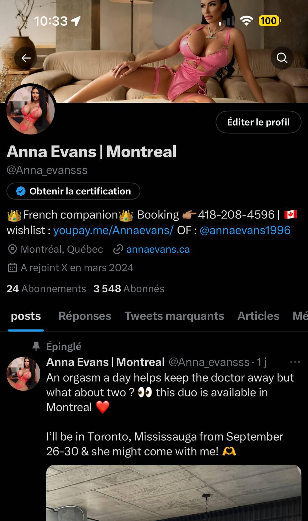 Anna Evans is Female Escorts. | Montreal | Quebec | Canada | scarletamour.com 