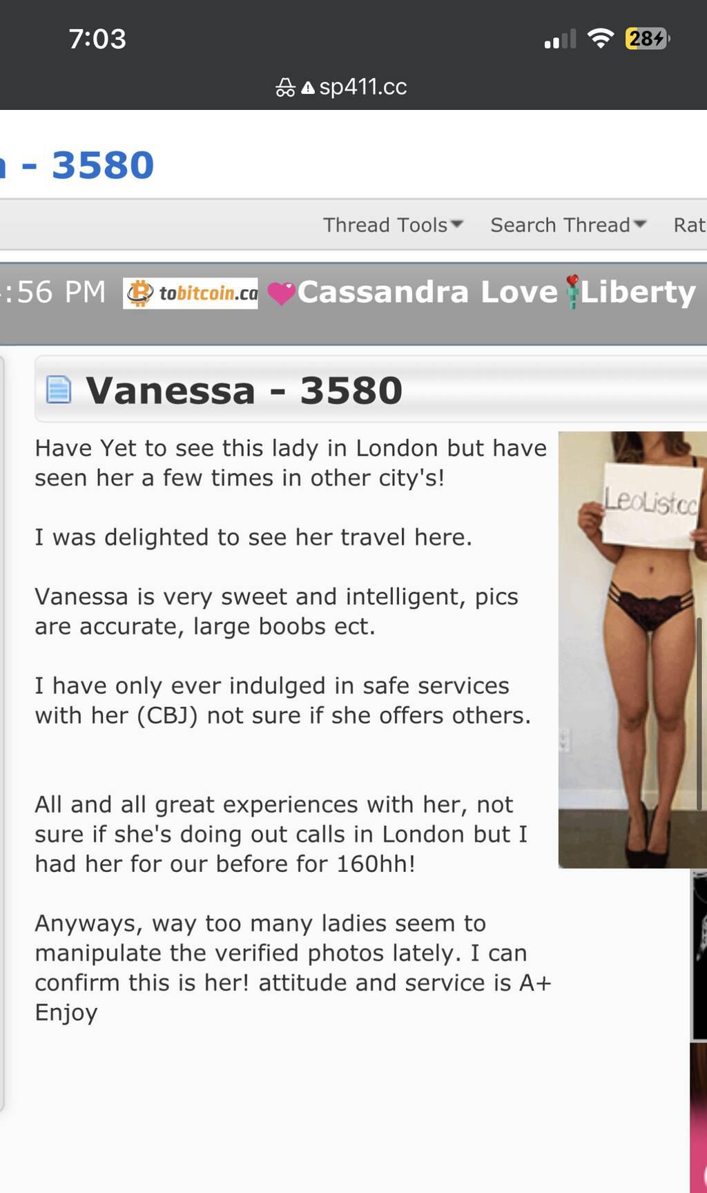 VanessaREVIEWS on LS/SP41 is Female Escorts. | Kitchener | Ontario | Canada | scarletamour.com 