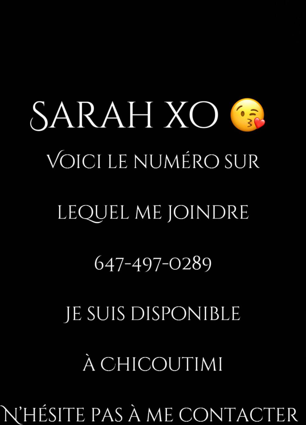 Sarah 647.497.0289 is Female Escorts. | Saguenay | Quebec | Canada | scarletamour.com 