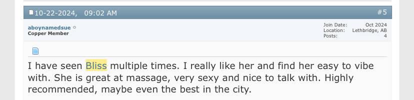 
                        Bliss
                     is Female Escorts. | Lethbridge | Alberta | Canada | scarletamour.com 